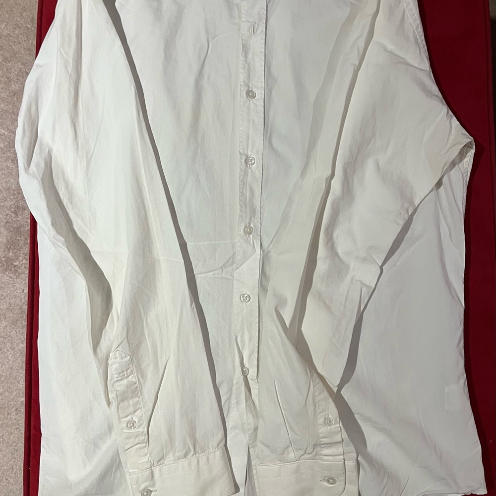Zara Man White Shirt with Blue and Red Paisley trim